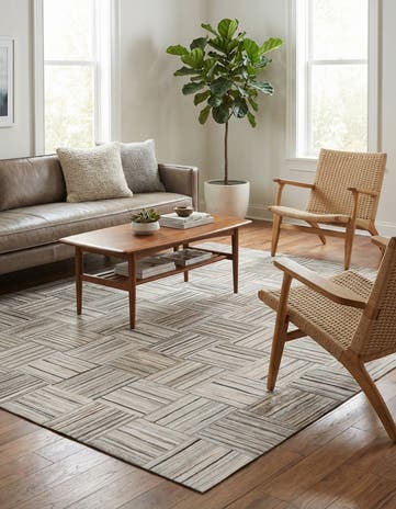 4' 11 x 8' 2 Cowhide Stocks Rug