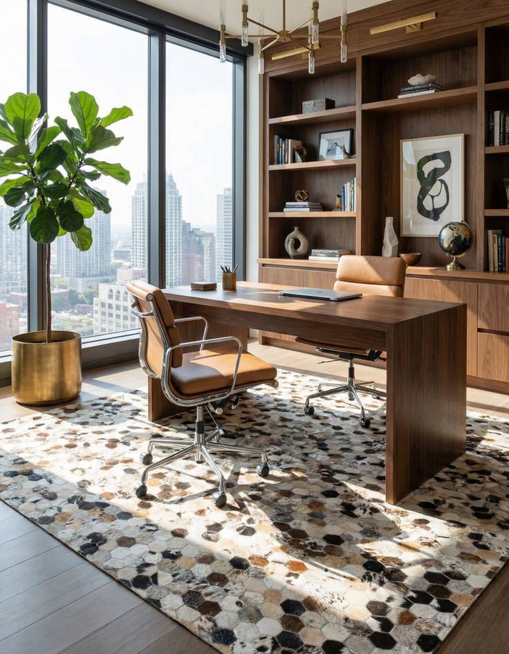 Detail image of  5' 2 x 8' 2 Cowhide Rug