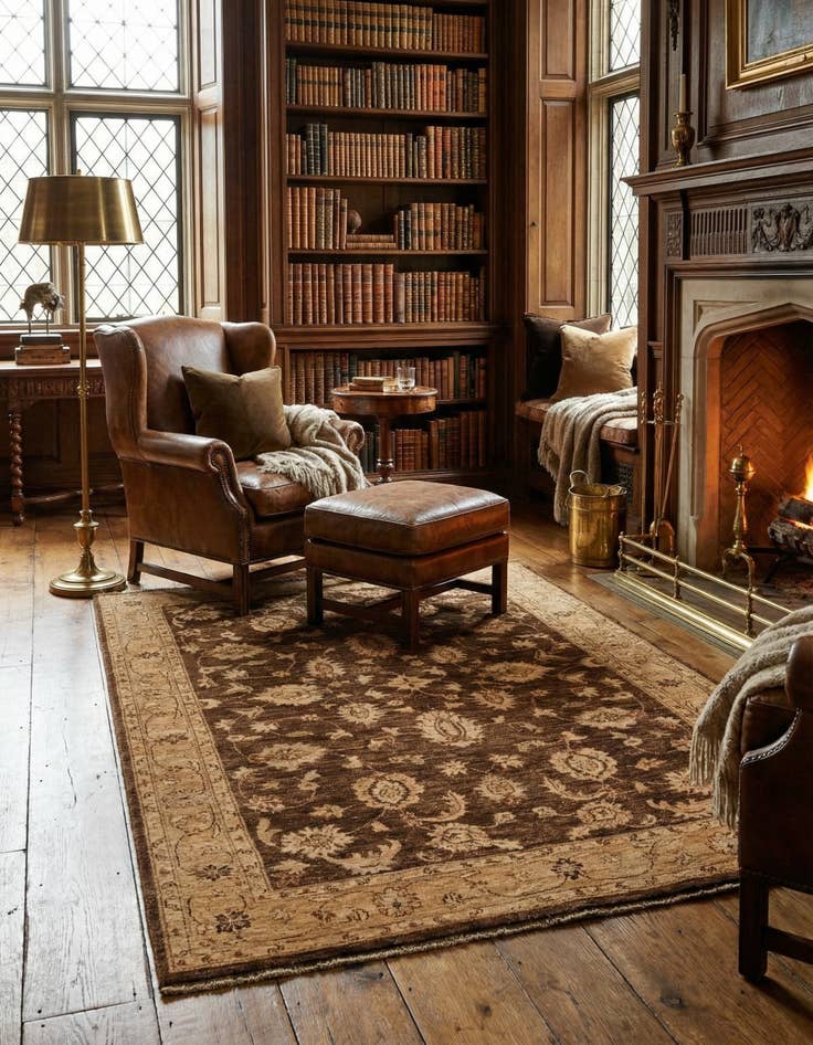 Detail image of 5' 2 x 7' 6  Hand Knotted Peshawar Ziegler Rug