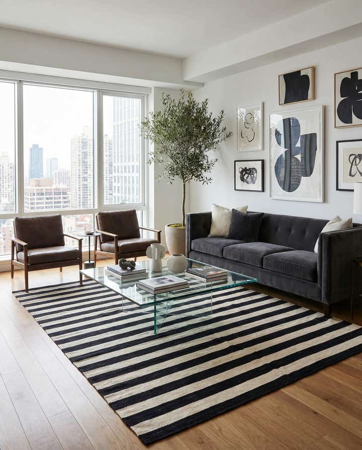 5' 7 x 8' Hand Woven Kilim Modern Wool Rug