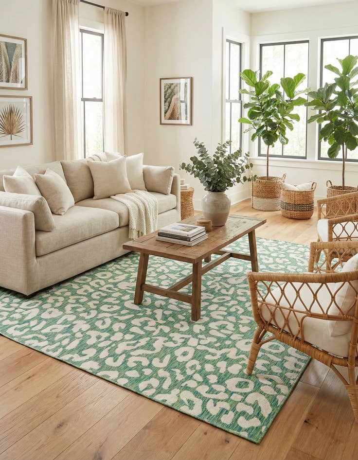 Detail image of 10' x 10'  Washable Safari Indoor / Outdoor Square Rug