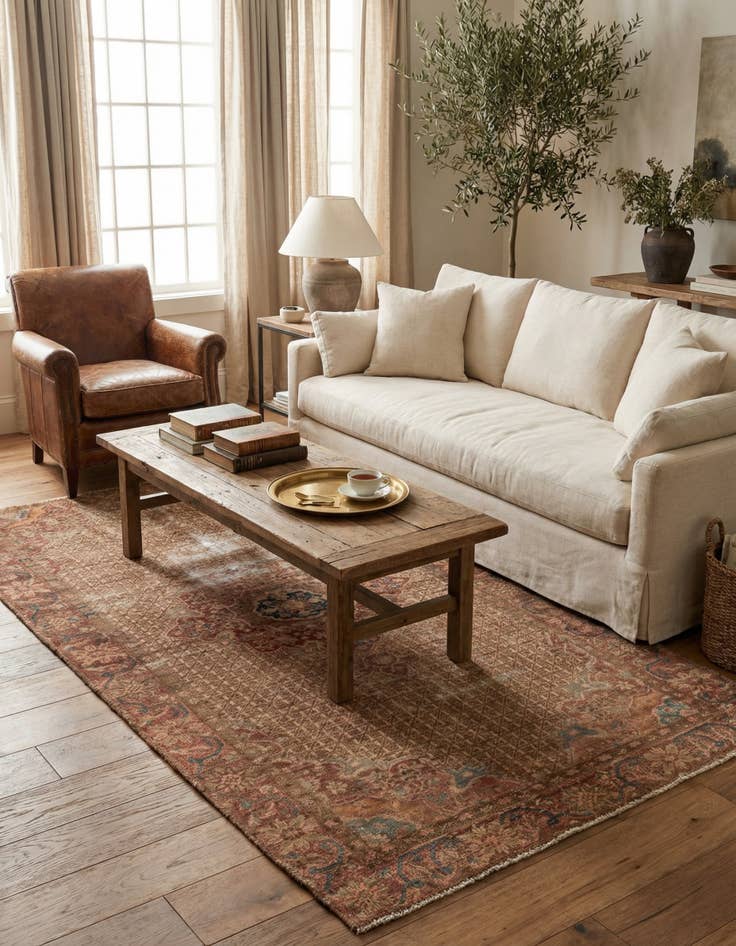 Detail image of 4' 6 x 9' 4  Hand Knotted Ultra Vintage Persian Wool Runner Rug