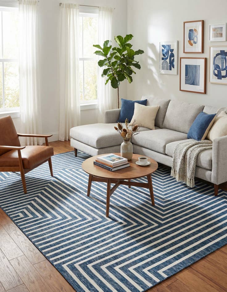 Detail image of  10' x 14'  Washable Modern Indoor / Outdoor Rug