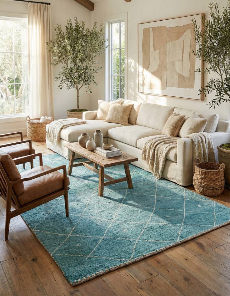 Detail image of 5' 2 x 7' 4  Hand Knotted Moroccan Wool Rug