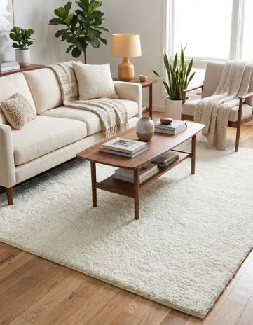 6' x 9' Soft Solid Shag Rug