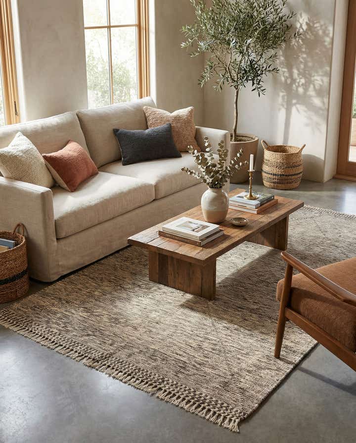 5' 4 x 9' 4 Hand Knotted Moroccan Wool Rug