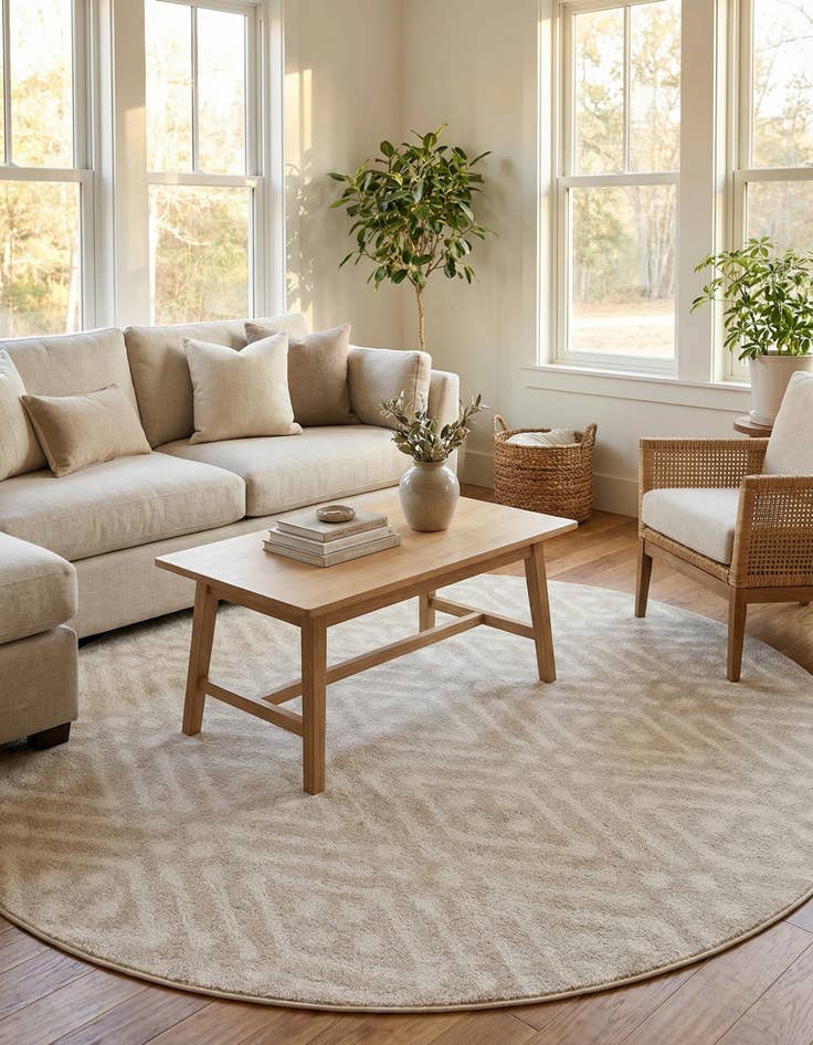Detail image of 8' x 8'  Washable Sabrina Soto Ella Indoor / Outdoor Round Rug