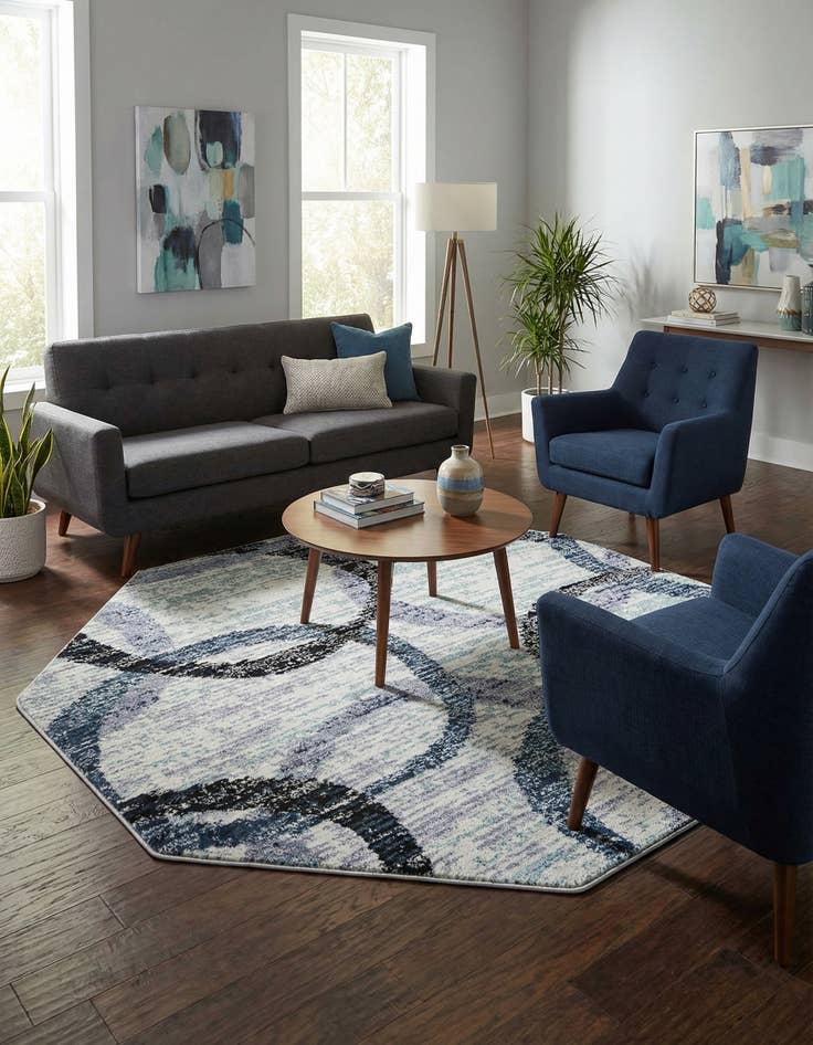 Detail image of 7' 1 x 7' 1 Tucson Octagon Rug