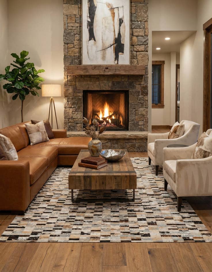 Detail image of 5' 2 x 7' 11 Cowhide - Patchwork Rug