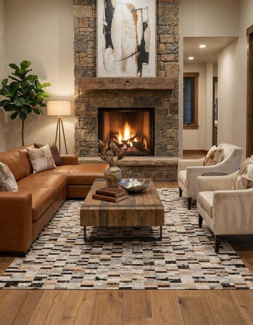 5' 2 x 7' 11 Cowhide - Patchwork Rug