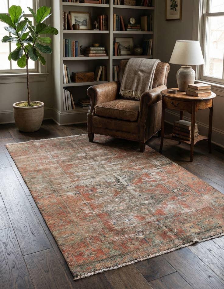 Detail image of 3' 2 x 5' 3  Hand Knotted Ultra Vintage Persian Wool Rug