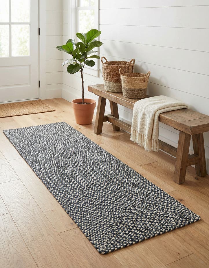 2' x 6' 1 Handmade Tweed Braided Jute Runn...