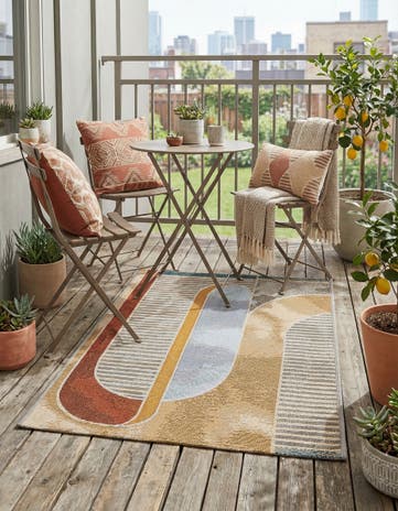 2' x 3' 1 Easy-Clean Modern Indoor / Outdoor Rug