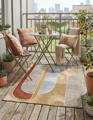 2' x 3' 1 Easy-Clean Modern Indoor / Outdoor Rug