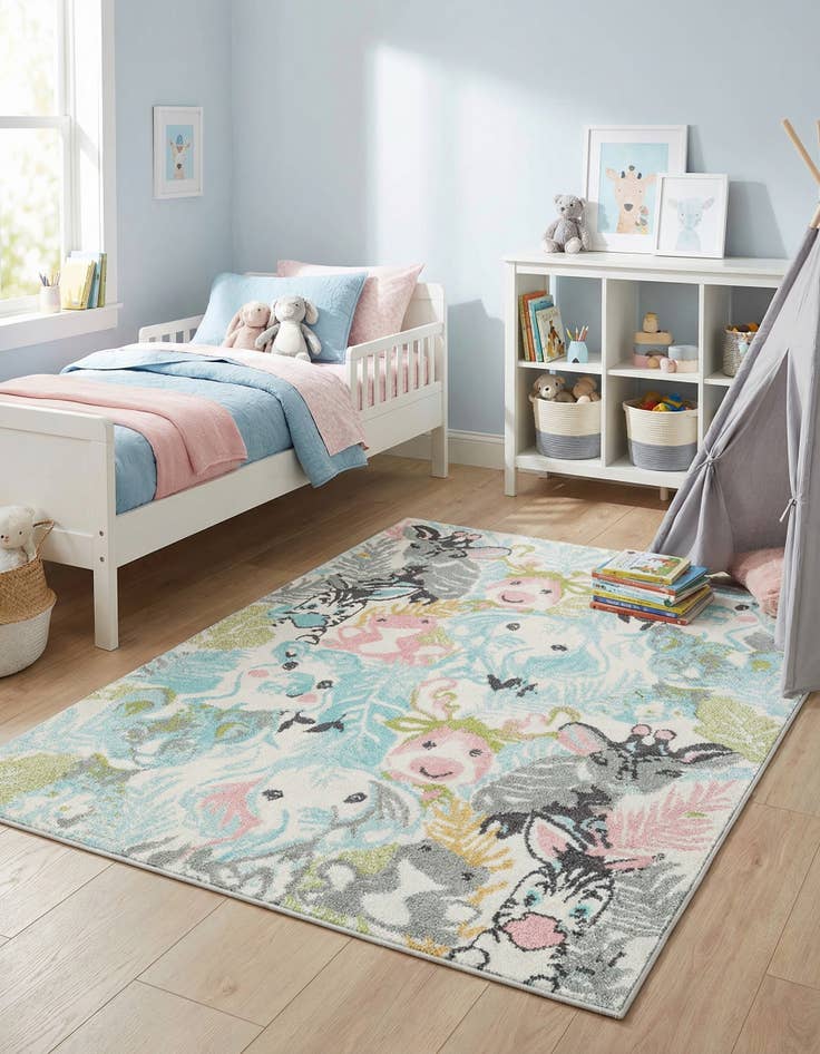 Detail image of  4' x 6' Animals Whimsy Kids Rug
