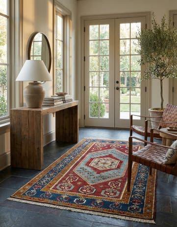 3' 8 x 6' 6 Hand Knotted Anatolian Oriental Wool Rug