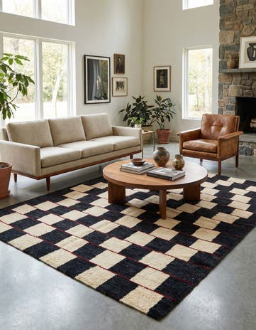 5' 2 x 6' 3 Hand Knotted Moroccan Wool Rug