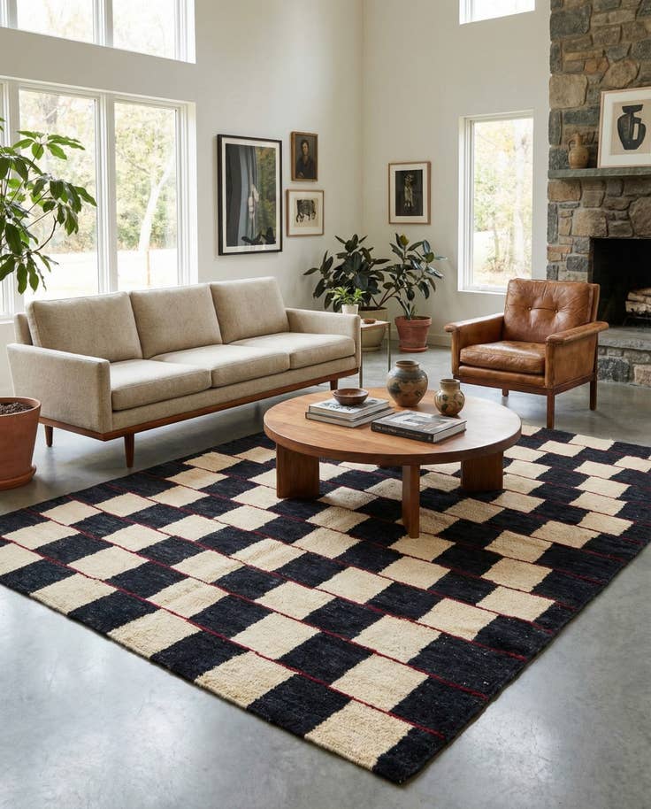 Detail image of 5' 2 x 6' 3 Hand Knotted Moroccan Wool Rug