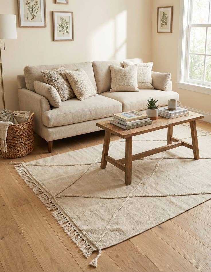 Detail image of 4' 4 x 6' 1  Hand Knotted Moroccan Wool Rug