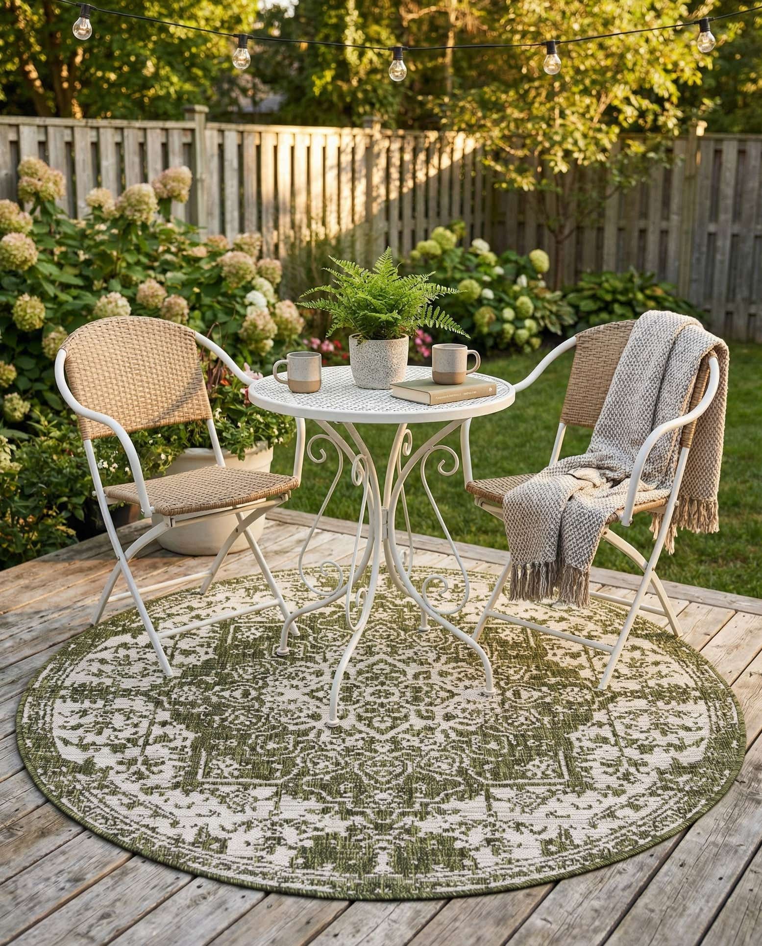 4' x 4' Easy-Clean Jill Zarin Dubai Indoor / Outdoor Round Rug