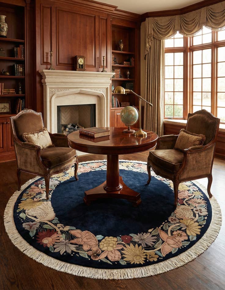 Detail image of 8' 3 x 8' 3  Hand Knotted Tibet Wool Round Rug