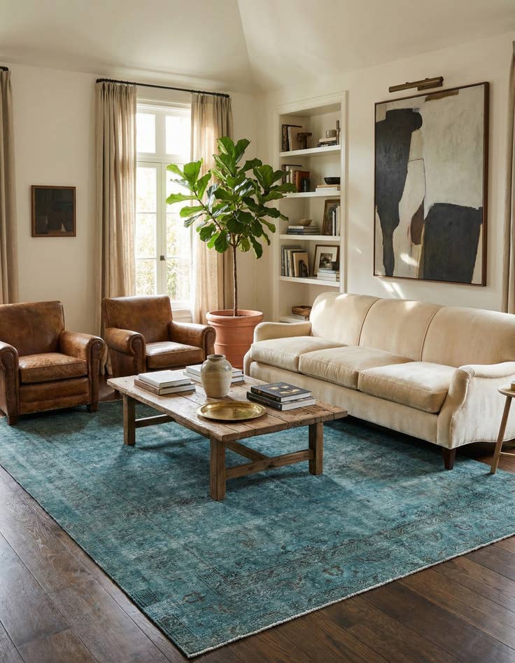 Detail image of 9' 5 x 12' 6  Hand Knotted Ultra Vintage Persian Wool Rug