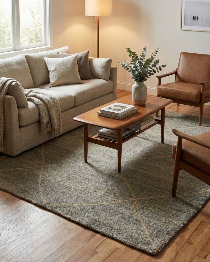 Detail image of 4' 7 x 6' 8 Hand Knotted Darya Wool Rug