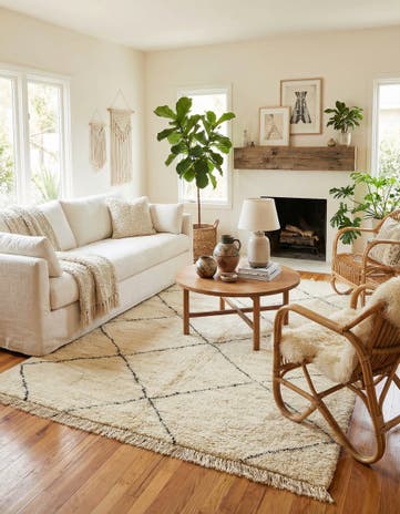 7' 3 x 10' 4 Hand Knotted Moroccan Wool Rug