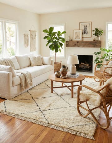 7' 3 x 10' 4 Hand Knotted Moroccan Wool Rug