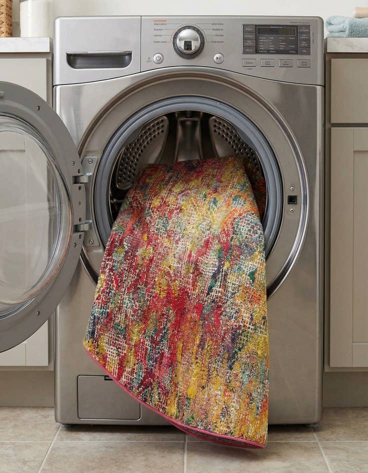 Detail image of  7' 10 x 10'  Washable Vivid Oval Rug