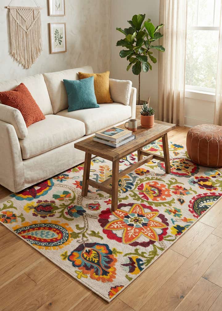 5' 3 x 8' Easy-Clean Casablanca Indoor / Outdoor Rug