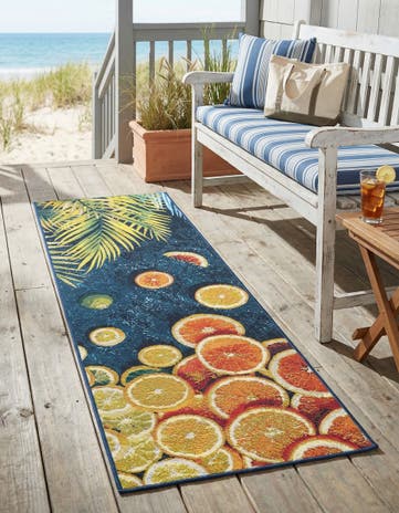 2' x 6' Easy-Clean Coastal Indoor / Outdoor Runner Rug