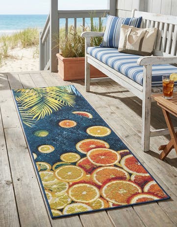 2' x 6' Easy-Clean Coastal Indoor / Outdoor Runner Rug