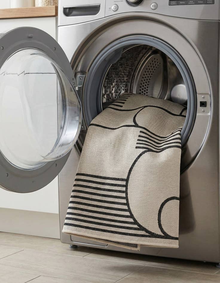 Detail image of  5' 3 x 8'  Washable Modern Indoor / Outdoor Rug