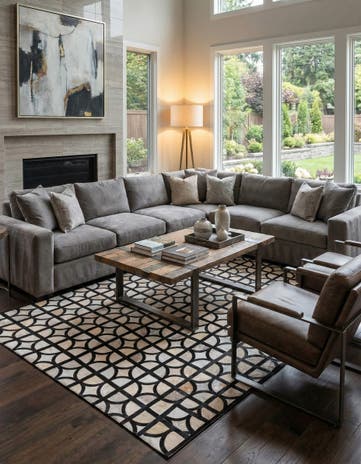 5' 3 x 7' 7 Cowhide Rug