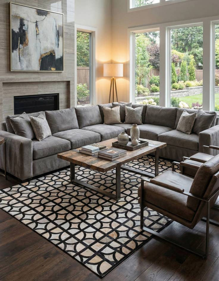 Detail image of 5' 3 x 7' 7 Cowhide Rug