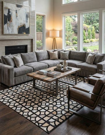 5' 3 x 7' 7 Cowhide Rug