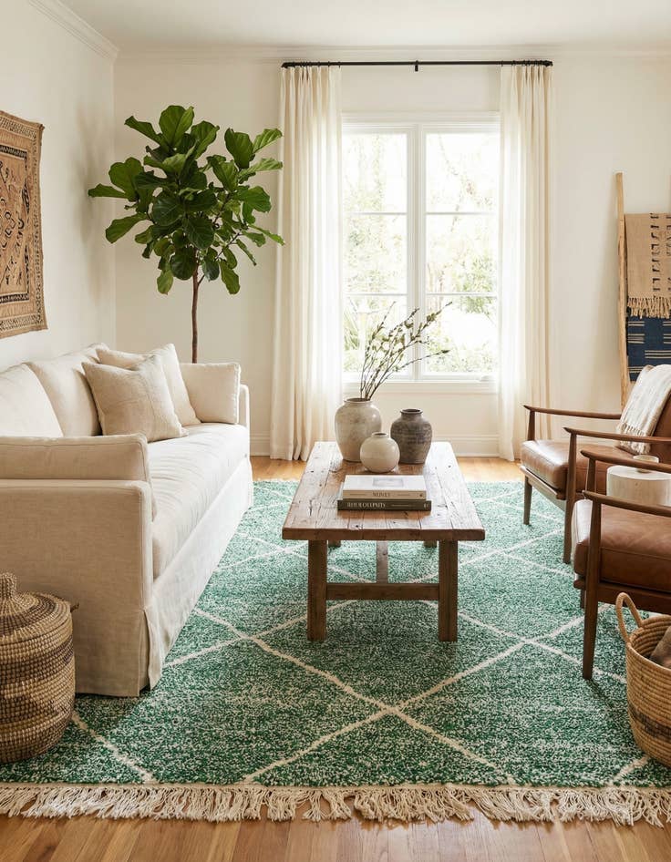 Detail image of 5' 2 x 8' 7  Hand Knotted Moroccan Wool Rug