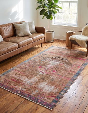 3' 6 x 6' 9 Hand Knotted Ultra Vintage Persian Wool Rug