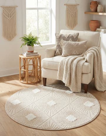 3' 3 x 3' 3 Boho Round Rug
