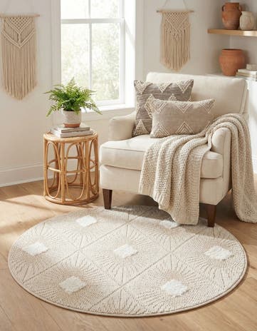 3' 3 x 3' 3 Boho Round Rug