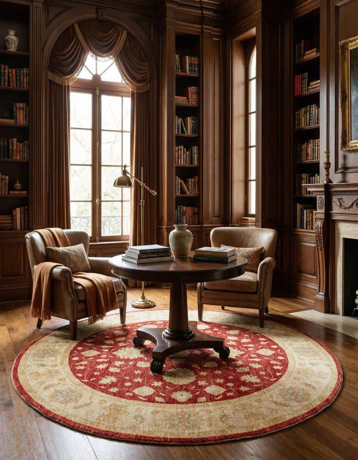 Detail image of  6' 6 x 6' 7 Kaizar Wool Round Rug