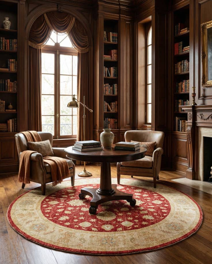 Detail image of 6' 6 x 6' 7 Kaizar Wool Round Rug
