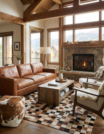 5' x 8' Cowhide Leather Rug