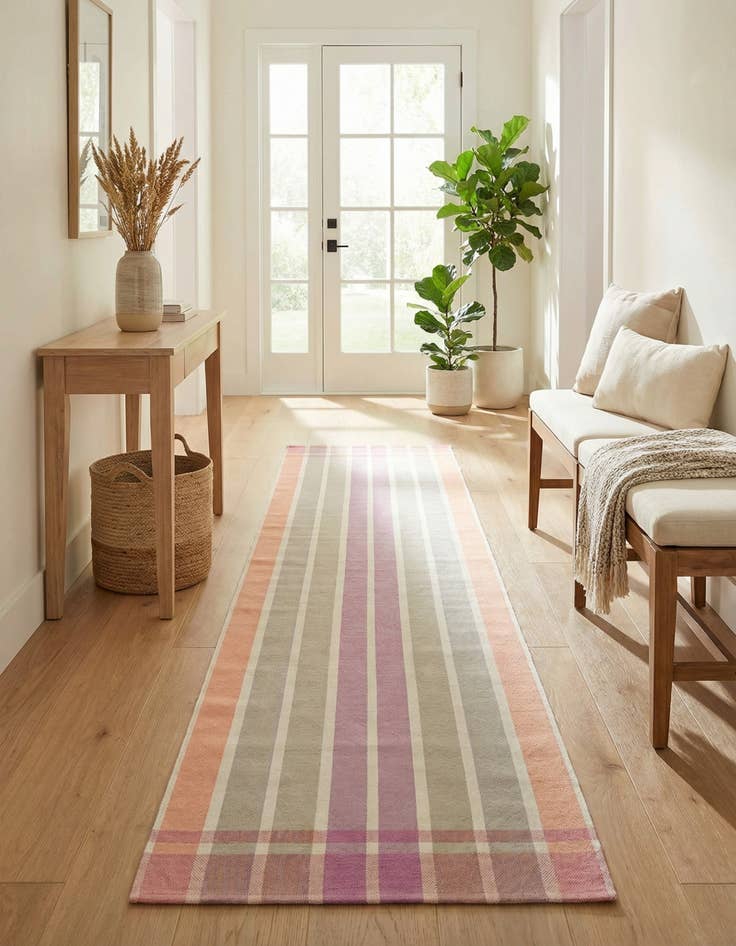 Detail image of 2' 7 x 12' Easy-Clean Striped Indoor / Outdoor Runner Rug