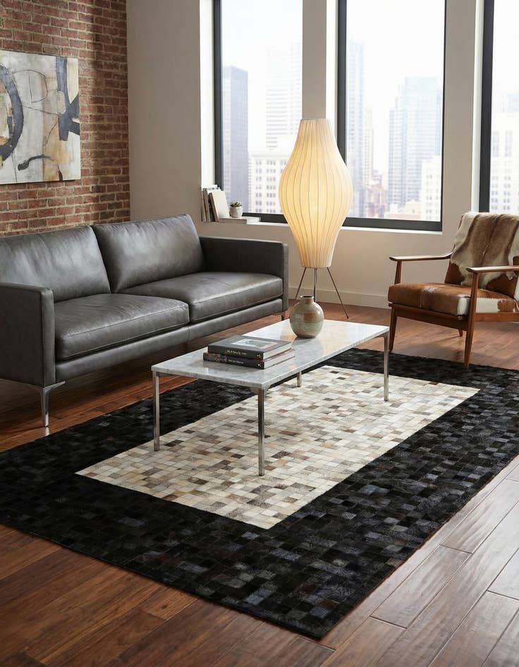 Detail image of  5' x 8' Cowhide - Patchwork Rug