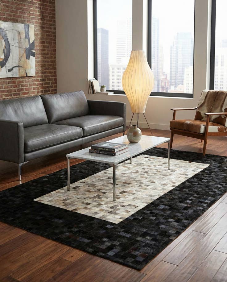 Detail image of 5' x 8' Cowhide - Patchwork Rug