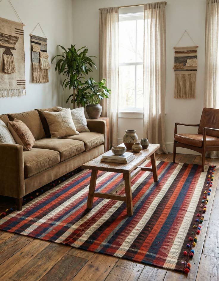 Detail image of  4' 11 x 6' 5 Jajim Rug