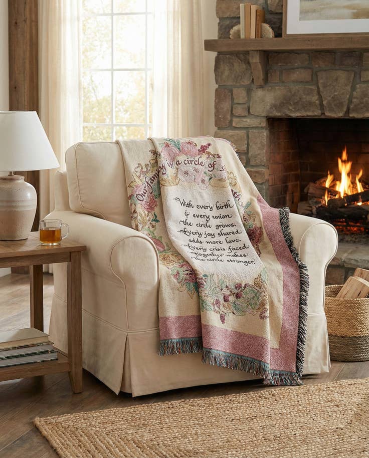 Detail image of 4' 6 x 4' 9 Our Family Small Throw Blanket