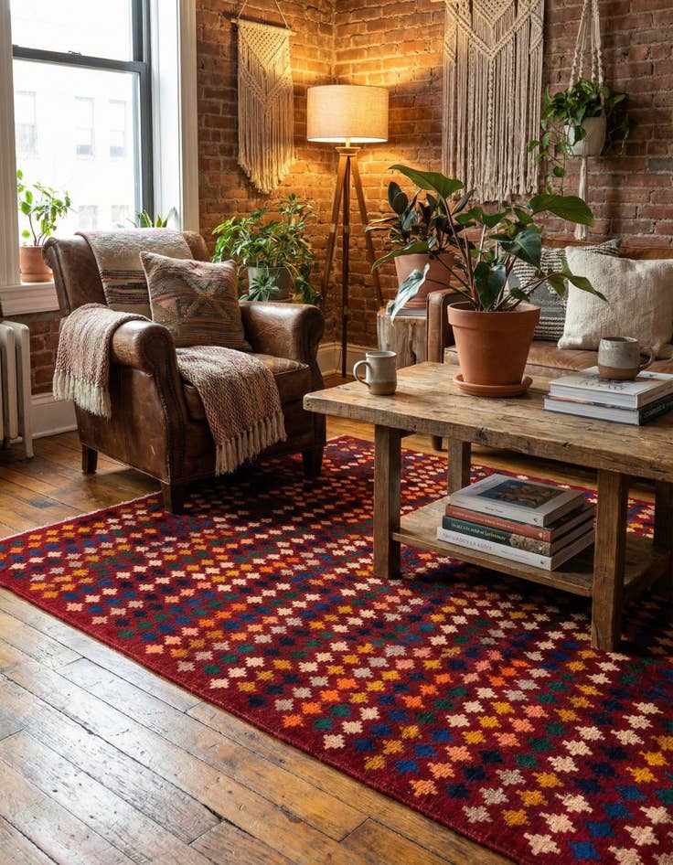 Detail image of 6' 2 x 7' 3 Hand Knotted Balouch Wool Rug